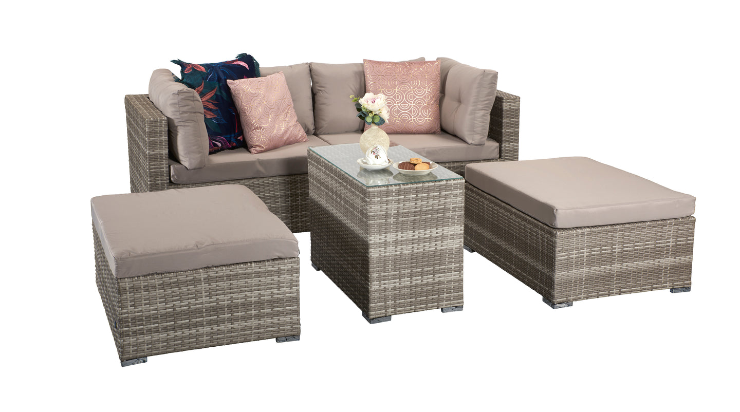 Signature Weave - Outdoor Furniture - Harper - Stackable Sofa Set In Flat Grey Weave